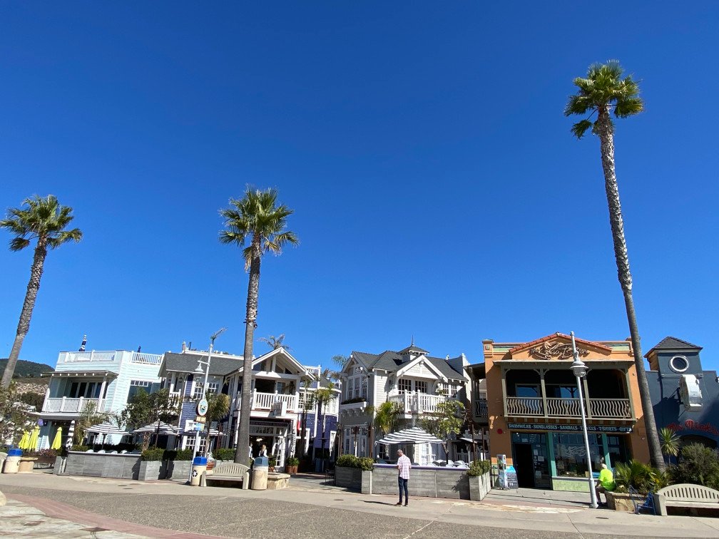 View of the downtown area in Avila Beach. One of the top California central coast towns to visit.