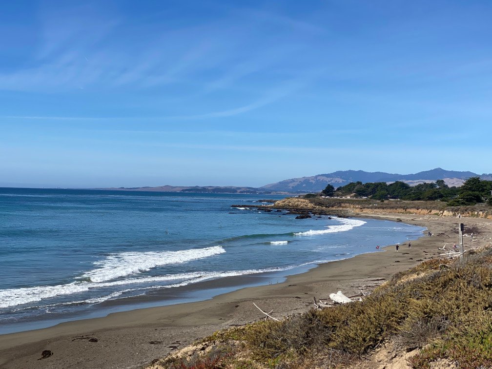 View of Moonstone Beach. A beautiful beach to visit near Cambria. One of the top California central coast towns to visit.