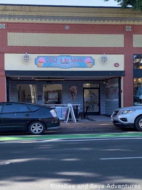 View of Slo a la Mode store front in San Luis Obispo.