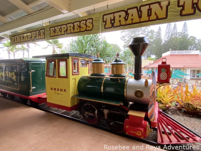 The Dole Pineapple Express Train at the Dole Plantation. One of the best family friendly things to do in Oahu.