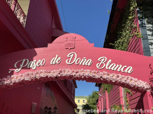 Paseo de Dona Blanca in Puerto Plata. The street is also known as pink street.