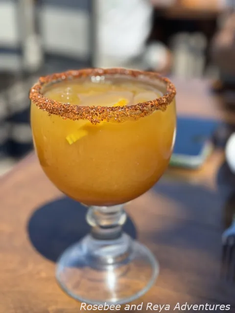 Picture of the Diablito del Patio cocktail Mireya had from Patio Peninsula Restaurant and Bar.