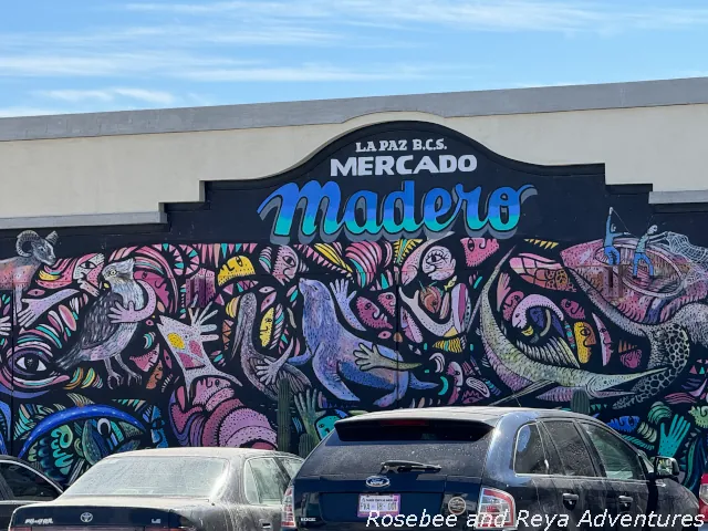 Picture of the art mural outside of El Mercado Francisco Madero.
