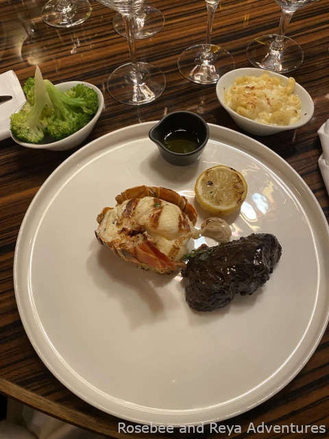 Steak and Lobster from Fahrenheit 555 Steakhouse on the Carnival Radiance