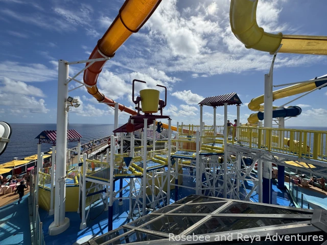 View of the waterslide at Waterworks on the Carnival Magic