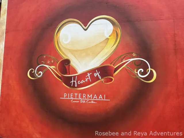 View of a heart mural in Pietermaai Willemstad Curacao