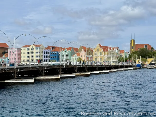 View of the Queen Emma Bridge in Willemstad Curacao