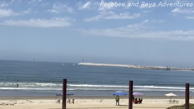 Picture of waves crashing on the beach at Playa Hermosa in Ensenada, Mexico