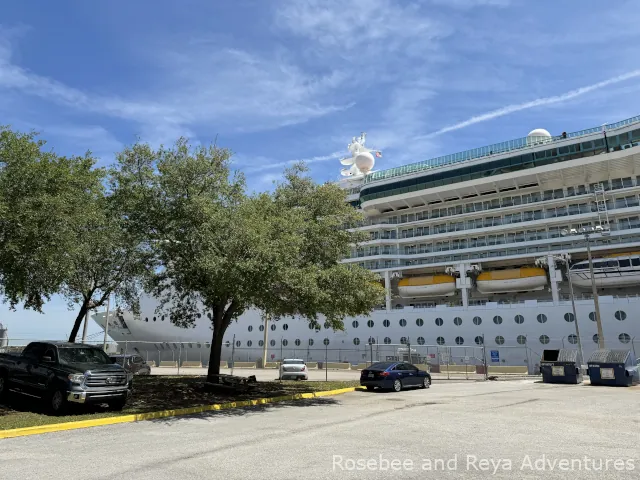 Partial view of the Radiance of the Seas at Port Tampa Bay