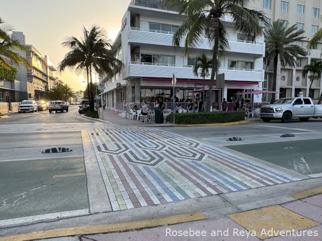 Rainbow Crosswalk in the Art Deco District