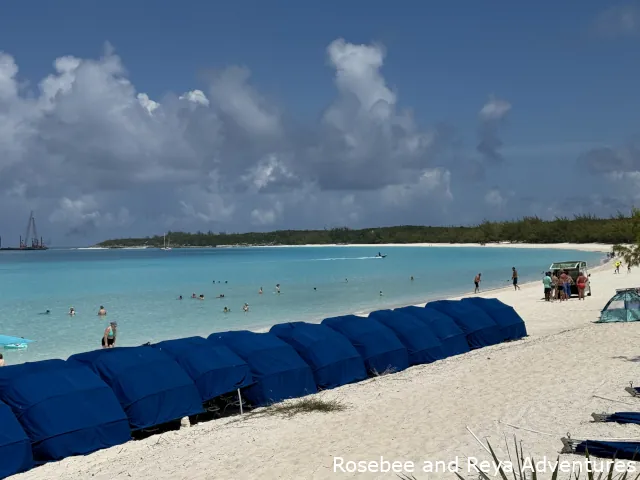 View of clamshells on the beach at Half Moon Cay