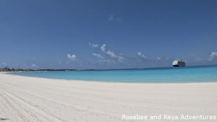 View of the Beach looking towards the cruise port