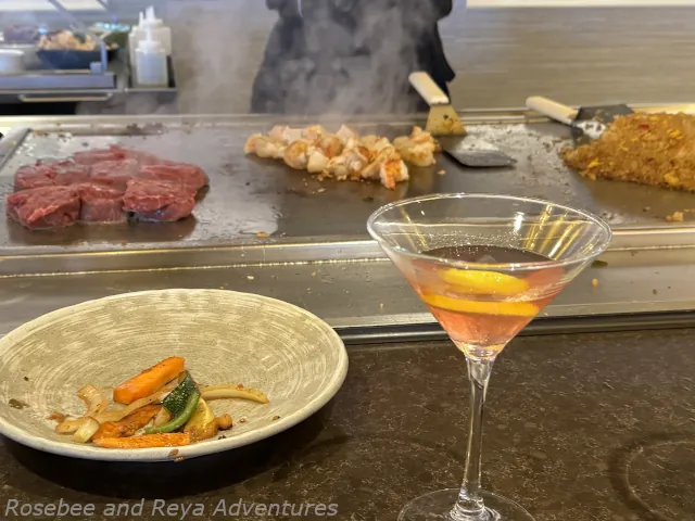 Picture of the food at Bonsai Teppanyaki being prepared by the chef