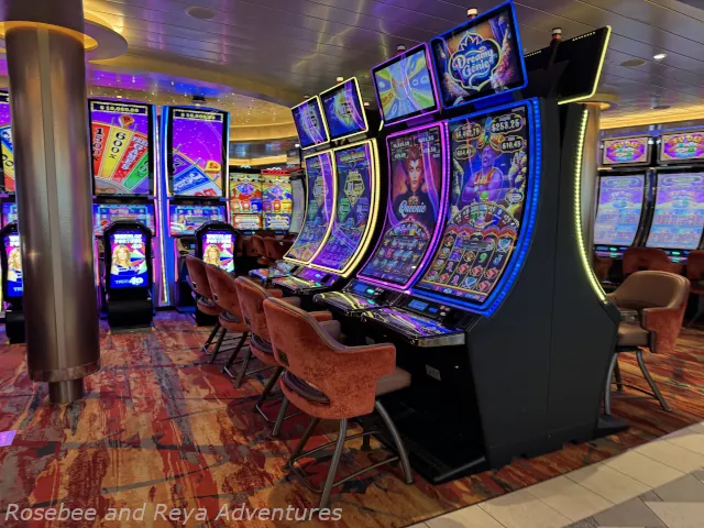 Picture of the slot machines in the Carnival Celebration cruise ship's casino