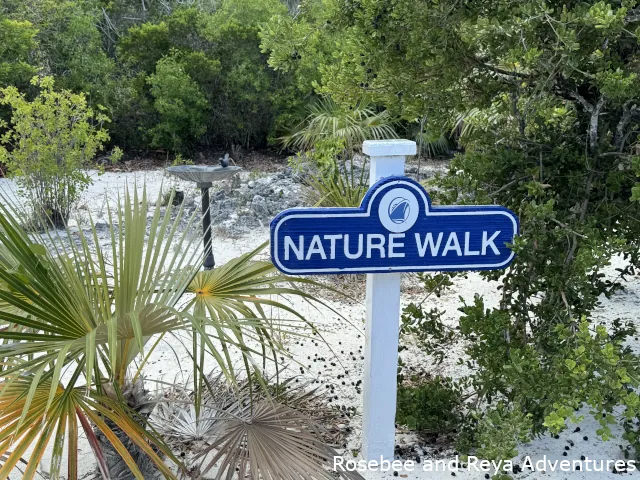 Nature Walk Sign showing the start to one of the nature walk trails.