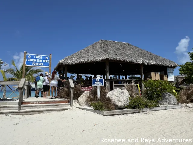 View of the I Wish I Could Stay Here Forever Bar on Half Moon Cay