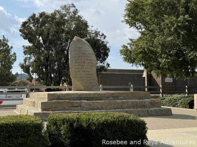 View of the granite rock monument at Sam Hicks Monument Park