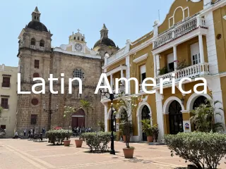 View of Historic buildings in the Walled City in Columbia