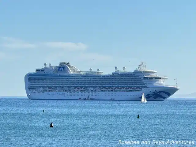 Princess Cruise anchored off the coast of Santa Barbara