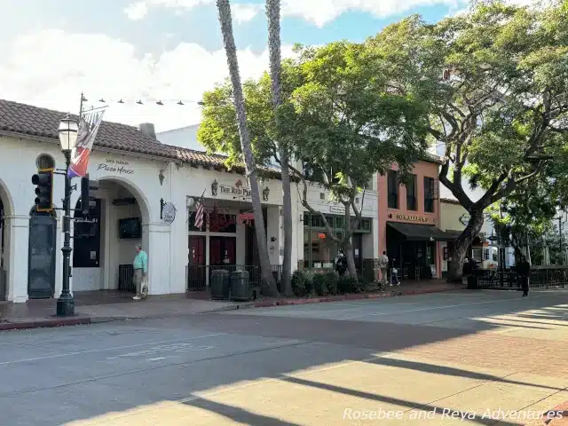 View of shops, restaurants, and pubs along State Street