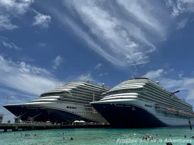 Carnival Vista and Carnival Magic at the Grand Turk Cruise Port