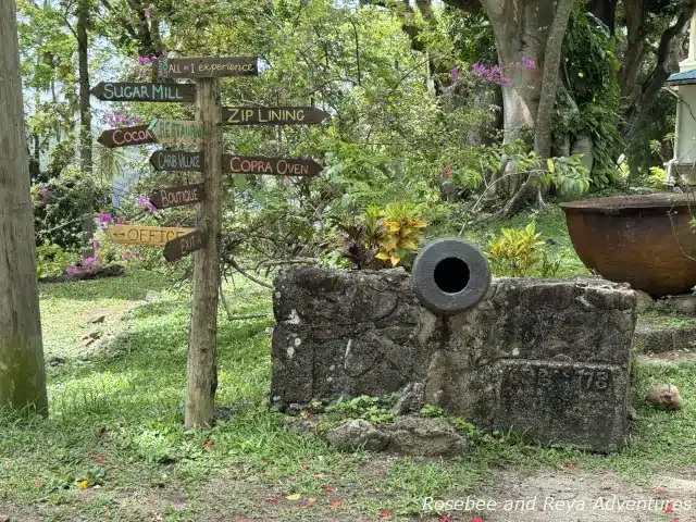 Direction Sign at Morne Coubaril Estate in St. Lucia