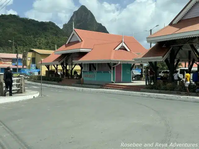 Town of Soufriere in St Lucia