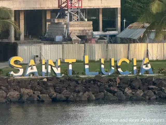 St. Lucia Letters at Pointe Seraphine at St. Lucia Cruise Port.