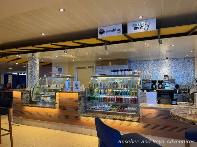 JavaBlue Cafe and the Shake Spot on the Carnival Panorama