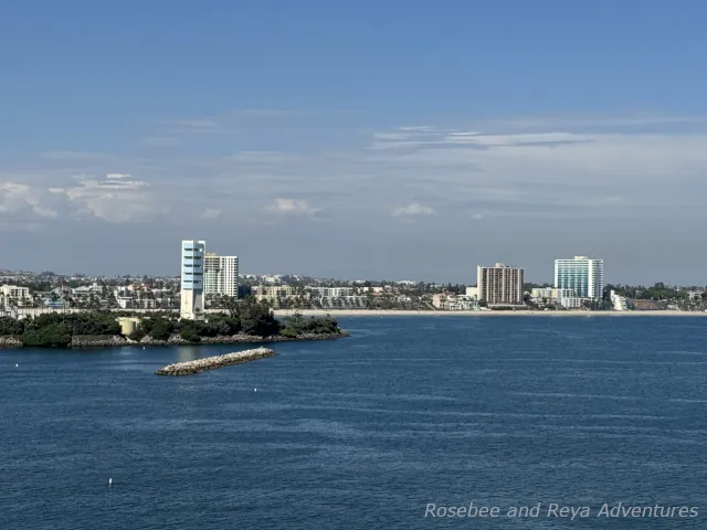 Picture looking out to a beach in the Long Beach area