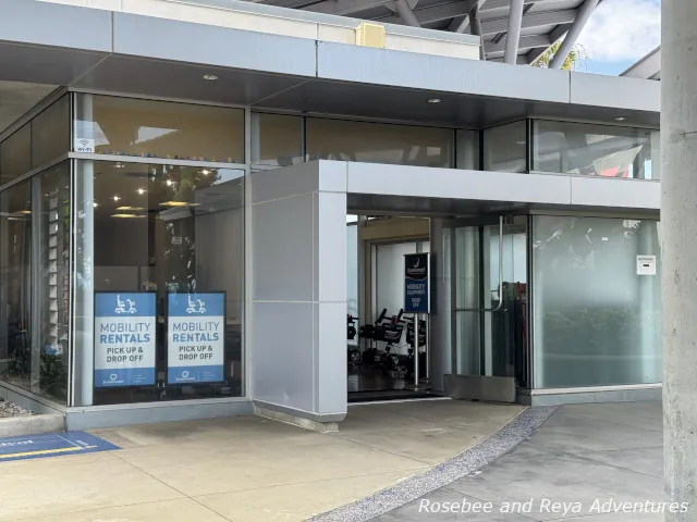 Picture of the Scootaround mobility rental pick up and drop off area