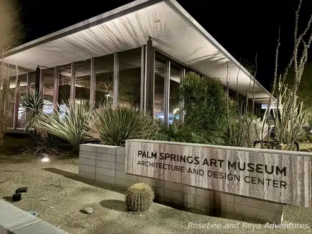 Palm Springs Art Museum at Night during the Palm Springs Ghost Tour