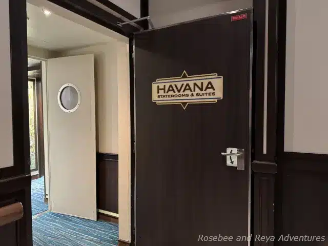 Picture of a doorway leading to the Havana Experience staterooms