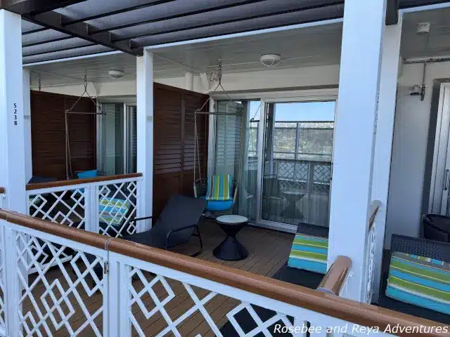 Picture of the outside patio of a Havana Cabana stateroom