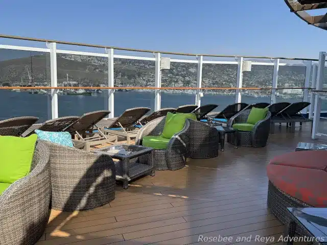 Picture of seating and loungers on the Havana Experience sundeck on the Carnival Panorama