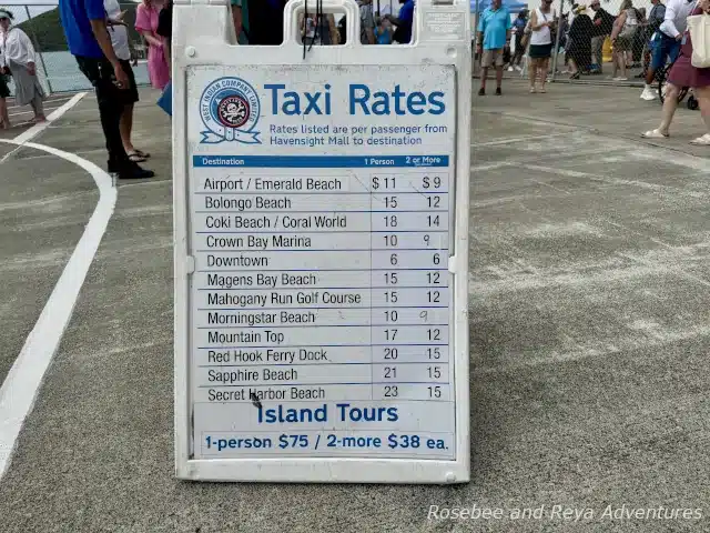 Taxi Rates from Havensight Mall St. Thomas